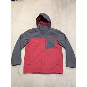 The North Face Atlas Triclimate Jacket Mens L Red Gray Hooded Fleece Liner